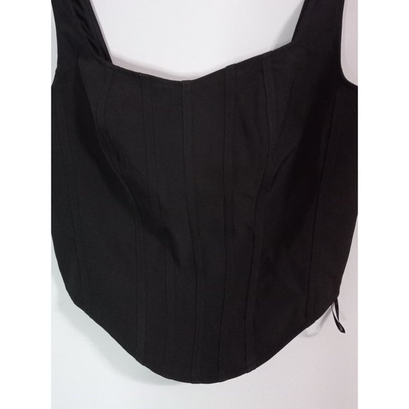 Sincerely Jules Medium Black Clubbing Going Out Crop Lined Stretch Tank Top - Picture 2 of 4